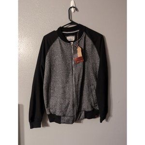 MBX Denim Wear Men's Gray Black Full Zip Jacket Size M NWT